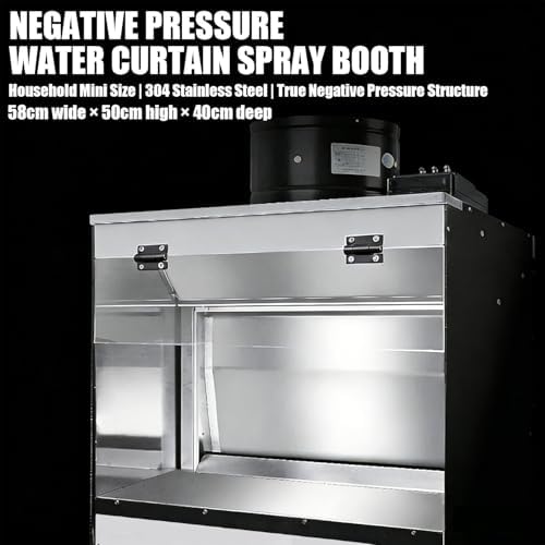 Portable Airbrush Spray Booth with 80w Exhaust Fan & LED Lighting, Dual Filtration, 1300 m³/h, Ideal for Model Making, Nail Art, Pottery & Craft Projects - 50x50x40cm