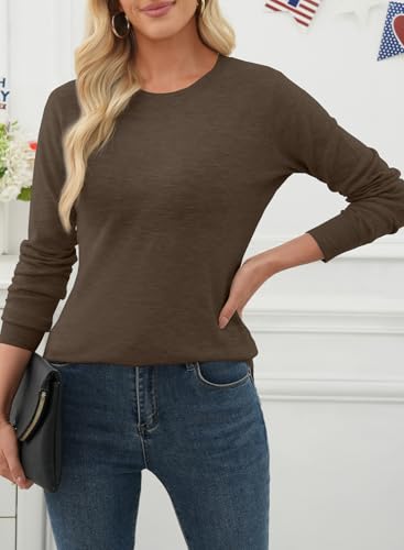 EVALESS Fall Sweaters for Women 2025 Trendy Wool Blend Sweaters Long Sleeve Crewneck Fall Outfits Pullover Sweater Tops3