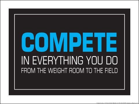 Compete in Everything You do from The Weight Room to The Field 18" X 24" Poster