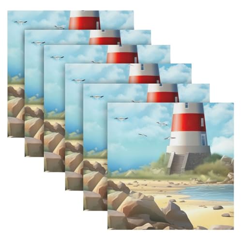 Set de 6 Servilletas de Tela Cuadradas 50.5x50.5 cm miniatura 6