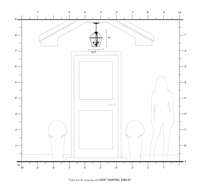 Livex Lighting 2285-04 Westover 2-Light Outdoor Hanging Lantern, Black, 15.00x9.00x9.00