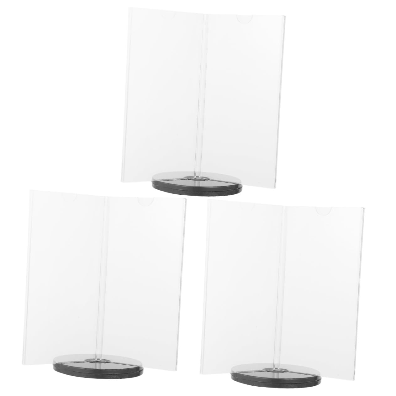 STOBOK 3piezas Soporte De Menú Acrílico Multi- Para Exhibición De Menús Carteles De Mesa Con Base Restaurantes