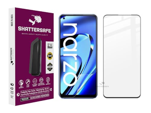 Image of Shattersafe Oleophobic Tempered Glass Compatible For Realme Narzo 50 Pro /Narzo 60 5G [Pack of 1]. Edge To Edge Full Screen Protection With Easy Installation Kit & Case Friendly Fit.