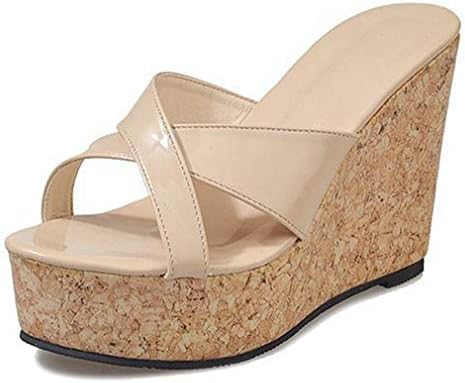 cork wedge platform sandals