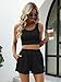 Trendy Queen Workout Sets for Women Two Piece Sets Summer Outfits 2025 Sleeveless Matching Lounge Crop Top High Waisted Short Black S