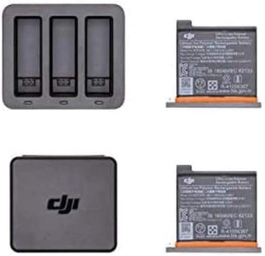 DJI Osmo Action Part 6 Charging Kit (EU) - Charging hub with 3 batteries included, camera battery box, charging system that increases efficiency, full charge in 130 minutes Black