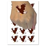 Patriotic American Bald Eagle Flying Temporary Tattoo Water Resistant Fake Body Art Set Collection - 15 2' Tattoos (1 Sheet)