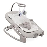 Chicco Wippe Mia 2 in 1, Babywippe und Hochstuhl, Einlage aus Bio Baumwolle, Wendbare Spielleiste, Musik und Vibration, Schaukel  oder feste Modus, Ab 0 Monaten