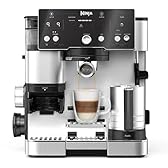 Ninja Machine à café Luxe Essential 2-en-1, Latte, Cappuccino et Espresso avec broyeur à grains et mousseur à lait intégrés, facile à utiliser, 2 préréglages mousse, argent, ES501EU