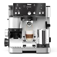 Ninja Luxe Essential Macchina da Caffè 2 in 1, Macchina per Latte, Cappuccino ed Espresso con Macinacaffè Integrato e Montalatte, Facile da usare, 2 Programmi Automatici per Schiuma, Argento, ES501EU