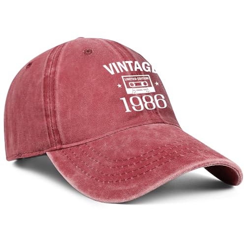 Image of 40th Birthday Gifts for Women Men Her Him 1986 Baseball Cap Hat | Vintage 1986 Baseball Cap Hat 40th Birthday Decorations for Women Men Her Him 40th Birthday Party Favors