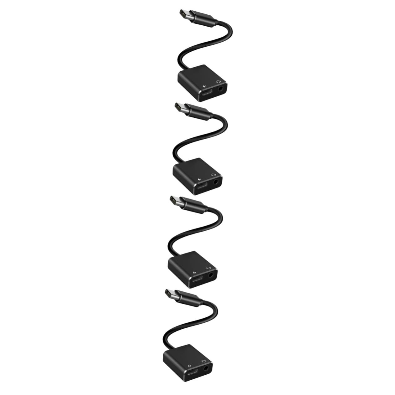 Mikikit 4pezzi Adattatore Usb c Con Caricatore Convertitore Headphone Splitter Compatibile Per Smartphone e Design Compatto e Leggero Trasmissione Audio Chiara e Efficiente