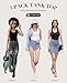 V FOR CITY Racerback Tank Tops for Women with Shelf Bra Cotton Wide Strap Camisole Yoga Cami Shirts 3 Pack Black/Gray/White