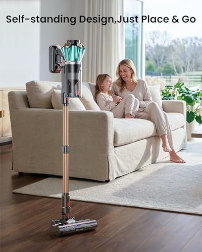 Cordless Vacuum Cleaner, 650W 60KPA 70 Mins Vacuum Cleaners with Hurricane Mode, Anti-Tangle Brush, 1.8L Dust Cup, Self-Standing Stick Vacuum Cordless for Hard Floors, Carpet & Pet Hair — view 5