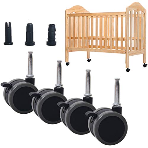 Roulettes pour berceau 2 pouces M8 x 38 mm avec frein pour meuble lit bébé