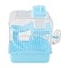 Yosoo Large Space 2 Tier Hamster Cage High Chassis Design Hamster Cage for Small Pet Hamster (Blue)