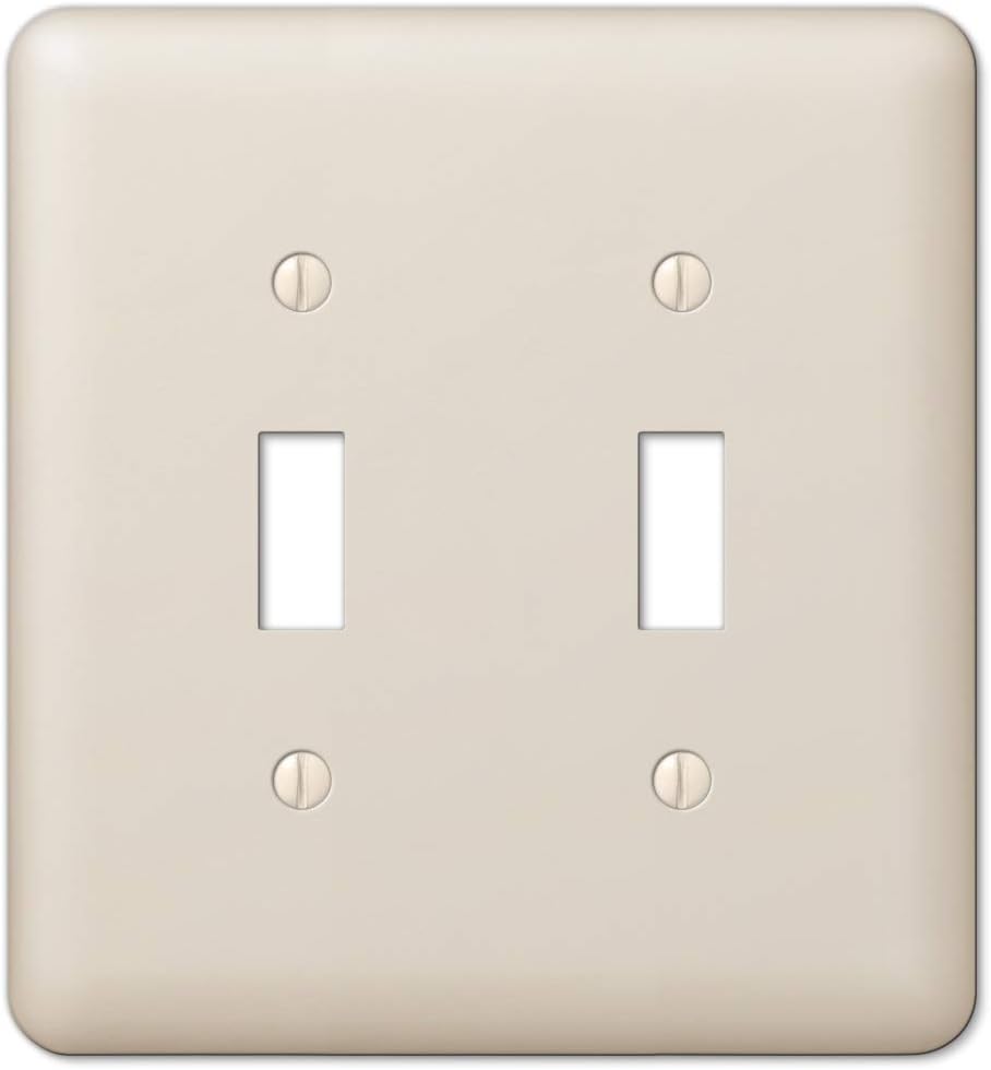 Almond Steel 2-Gang Toggle Wall Plate