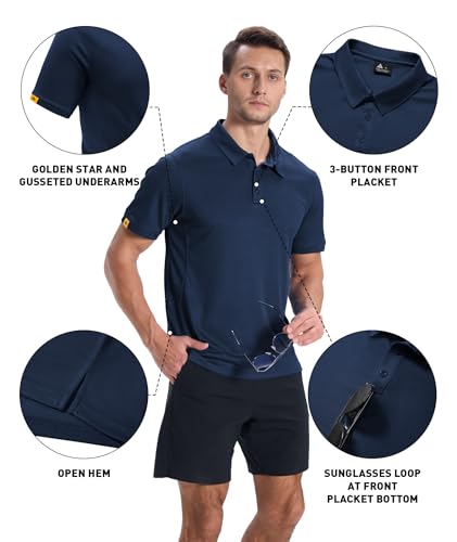SECOOD 3Pack Polo Shirts for Men Short Sleeve Moisture-Wicking Golf Shirts Athletic Casual Collared T-Shirt - image 4