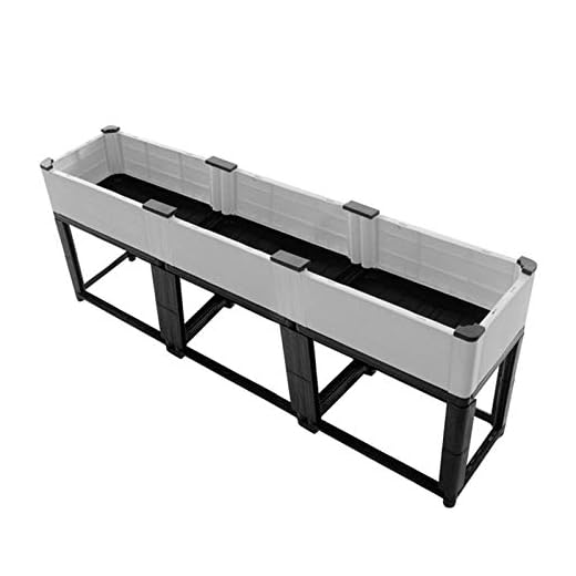 Upphöjd Trädgårdssäng Vit Trädgårdsplanteringslådor för Grönsaker/Blommor, Plastförhöjd Planteringslåda med Ben, Inomhus Utomhus Uteplats Balkong Användning (Size : 135×30×53cm)