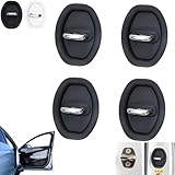 HASHLE Joyeloo Car Door Latch Cover, Joyeloo Automobile Anti-Skid Pad Car Door Lock Protector, 4 Silicone Door Latch Protective Cover, Silicone Shock Pads Vehicle Auto Accessories (Black)