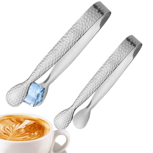 Pinze per secchiello del ghiaccio, pinze per cubetti di zucchero, set di 2 strumenti per afferrare il ghiaccio per tè, caffè, 10,9 cm, clip per antipasti di alimentare