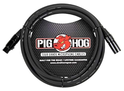 Pig Hog PHM10 10-feet Microphone Mic Cable Heat Shrink Protected XLR Connectors 8mm PVC Outer Covering Resists Kinking or Tangling