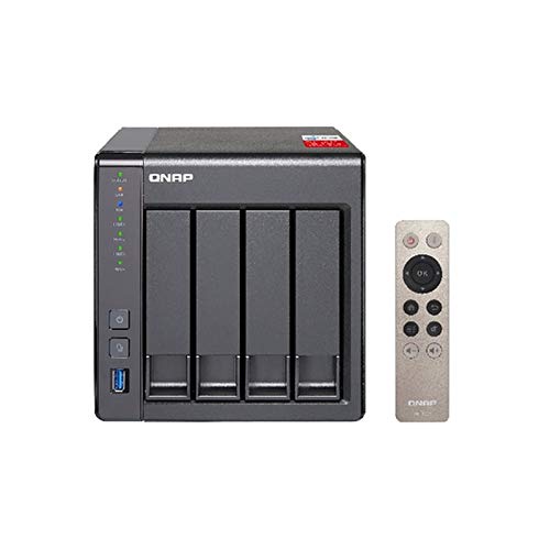 QNAP TS-451+ - Dispositivo de Almacenamiento en Red NAS (Intel Celeron Quad-Core, 4 bahías, 2 GB RAM, USB 3.0, SATA II/III, Gigabit), No Hard-disk, Negro