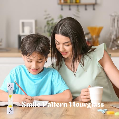 Sanduhr-Timer Sanduhren Für Kinder 3 Minuten Sanduhr Zeitmesser Smiley Glas Timer für Küche, Kinder, Zähneputzen, Zuhause, Büro Und Spiel-Timer – Bild 7