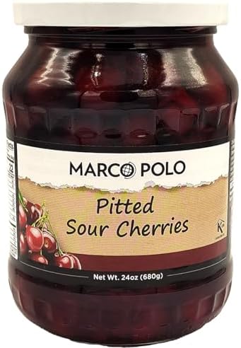 Marco Polo Pitted Sour Cherries - Imported from Hungary, 24 oz