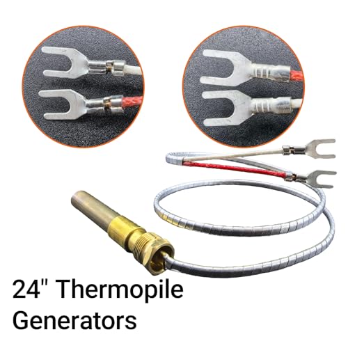 GnDaYoug 24 Inch 750 Millivolt Thermopile Generator Q313A Replacement for Gas Fireplace, Water Heater, Furnace, Oven - Aluminum Fiberglass Wire,750 Temperature Resistance Cluster Thermocouple - Thumbnail 4