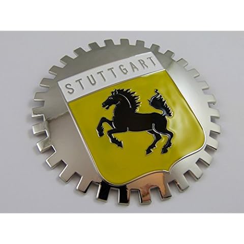Grille Badge Stuttgart for car truck grill mount German flag Cover