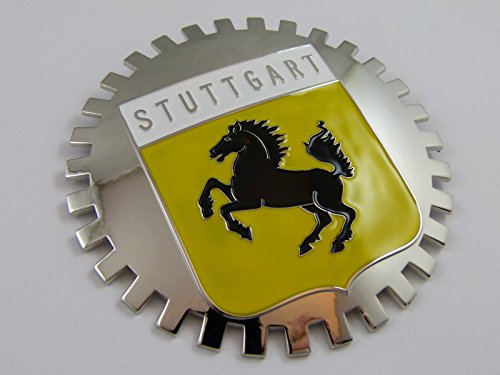 Emblema de parrilla de Stuttgart premium con bandera de Alemania para coche
