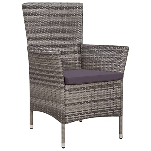 Tbest Conjunto de bistrô de pátio ao ar livre, cadeira de aço e banco com almofadas para jardim