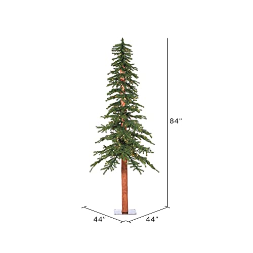 Vickerman-7-Natural-Alpine-Artificial-Christmas-Tree-Prelit-Faux-Christmas-Tree-Seasonal-Indoor-Home-Decor-Metal-Stand-Included-Featuring-921-PVC-Tips-and-300-Clear-Lights Vickerman 7 Natural Alpine Artificial Christmas Tree Prelit Faux Christmas Tree Seasonal Indoor Home Decor Metal Stand Included Featuring 921 PVC Tips and 300 Clear Lights