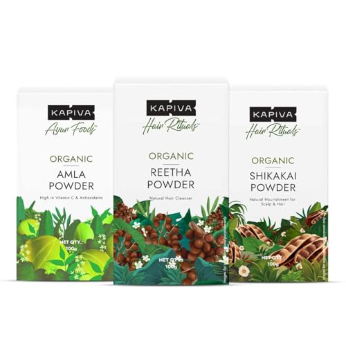 Image of Kapiva Amla + Reetha + Shikakai | 100% Ayurvedic Hair Cleanser & Conditioner | For Strong, Smooth & Shiny Hair | Natural Hair Fall Control & Scalp Cleanse | Certified Organic & Chemical-Free