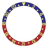 Bezel Insert Compatible with Rolex GMT Master II 16713, 16718 Blue/Red Gold Font