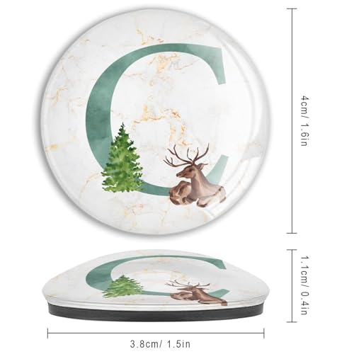 Magnets en verre lettre C design cerf forêt pour une décoration magnétique raffinée - 4