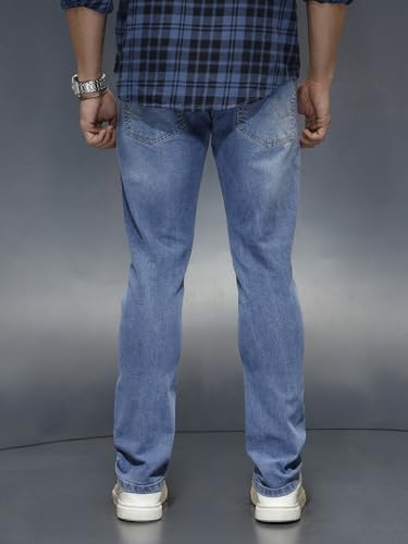 Image of WROGN Men's Cotton Stretch Jeans | Solid Design | Slim Fit