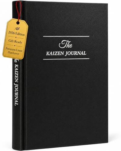 The Kaizen Journal for Self Improvement Undated Daily Planner & Habit Tracker for Men & Women Productivity Focus & Mental Health 24-Week Goal Planner with Gift-Ready Box (Black)