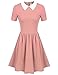 pink doll collar dress cute summer dress womens work dresses (S, Pink)