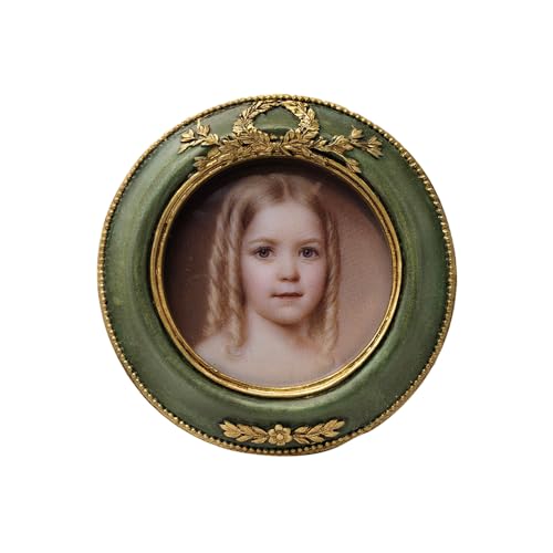 SYLVIA'S SHOP Kleiner runder Vintage-Bilderrahmen, 7,6 x 7,6 cm,...