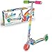 Ozbozz Rainbow Folding Scooter with Light-Up Wheels, Adjustable Height, Rear Brake, for Kids Ages 5 and Up - Portable Design