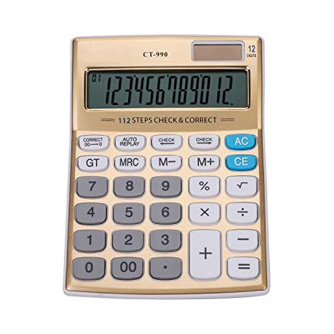 Tischrechner 12-stelliger Standard Taschenrechner Solar und Batterie Betriebener Bürorechner Calculator Cover
