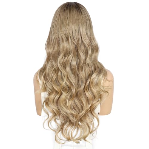 Sapphirewigs Blonde Lace Front Wig Synthetic Body Wave 13x4 Blonde Synthetic Lace Front Wigs for Women Party Date Daily Wear Christmas Natural Looking 26 inch - Image 2