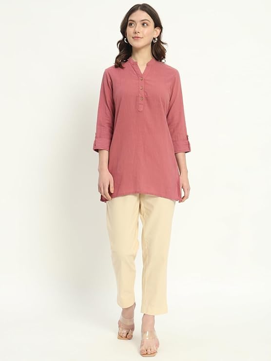 Image of Women's Trousers Pants Formal Office Wear, Pure Cotton Comfortable Pant | Styles Ideal for Professional and Casual Outfits