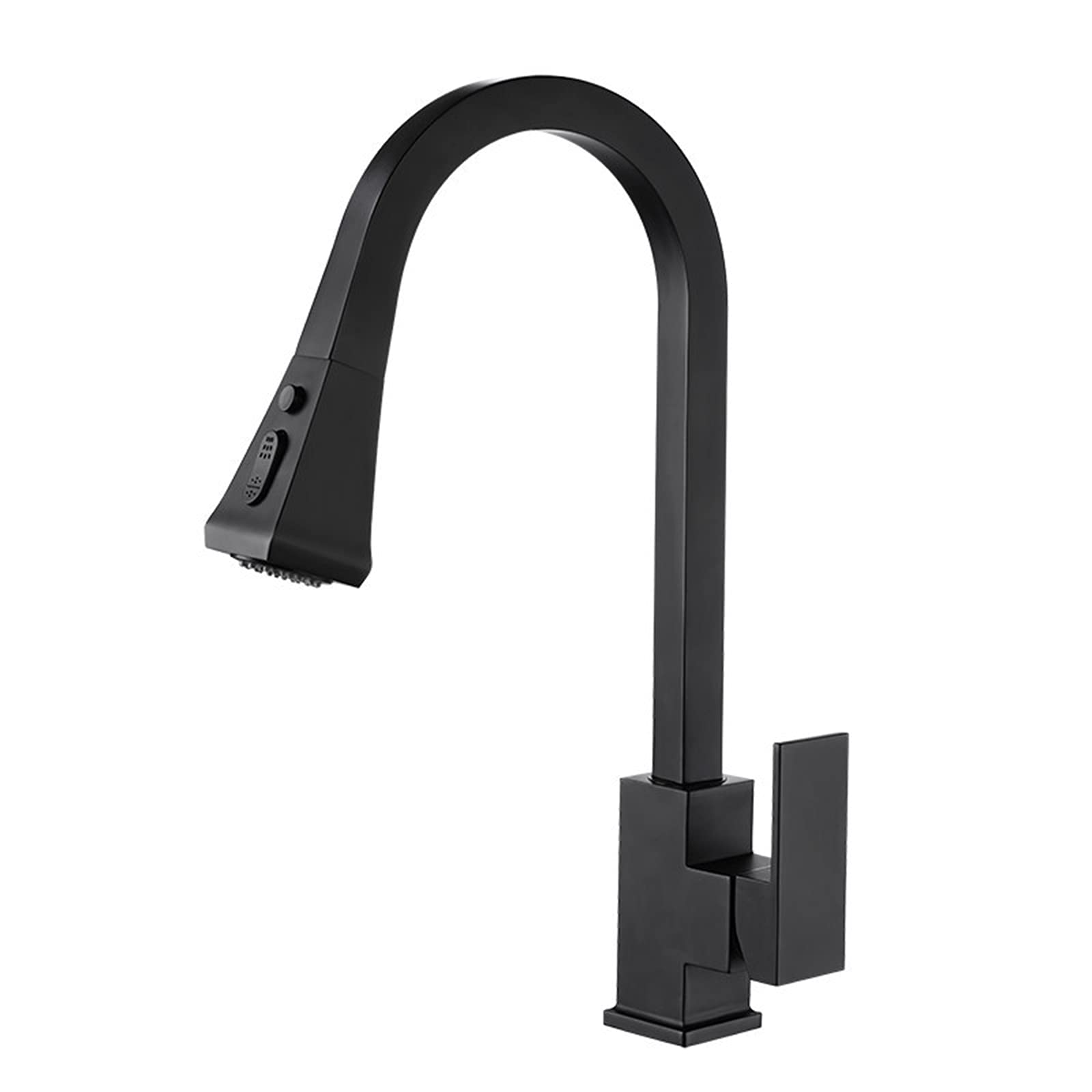 Lmysxaoz Nero Kitchen Faucet, High Arc Single Handle Sink Faucet Solid Brass With Pull Out Sprayer 360 Degree Rotating Hole Faucet,Black(Nero)