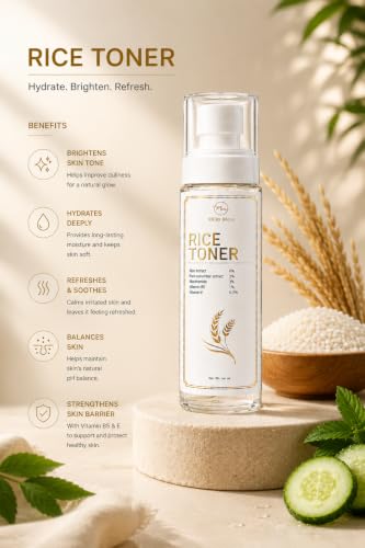 Image of 3% Niacinamide & Rice Water Face Toner | Acne Prone Dry Combination Skin | Fades Blemishes, Brightens & Smoothens | Women & Men | 100ml | Alcohol-Free