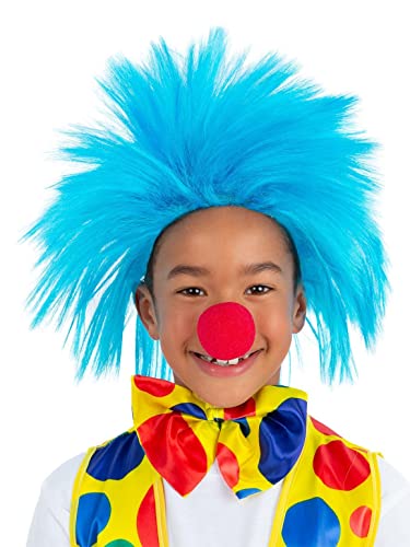 Smiffys Kids Blue Spike Wig, Boys Fancy Dress, Child Dress Up Wigs