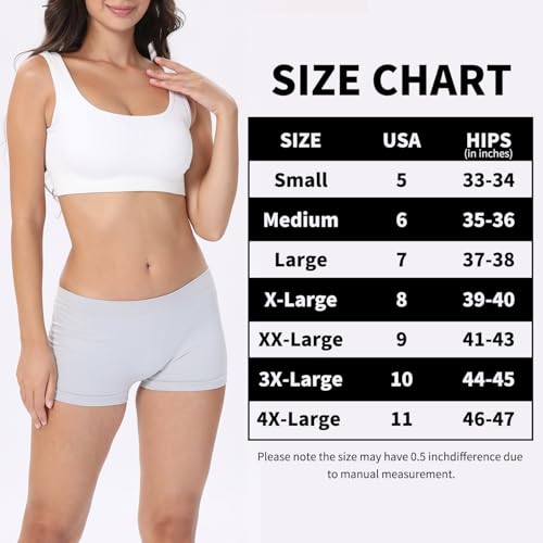 Image of LALESTE Women's Boyshort Underwear Full Coverage Seamless Panties Soft Stretch Boxer Briefs 5 Packs