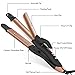 AmoVee Travel Curling Iron, 1.25 Inch Hair Straightener, 2 in 1 Flat Iron Ceramic Tourmaline, Dual Voltage, Adjustable Temp, Rose Gold